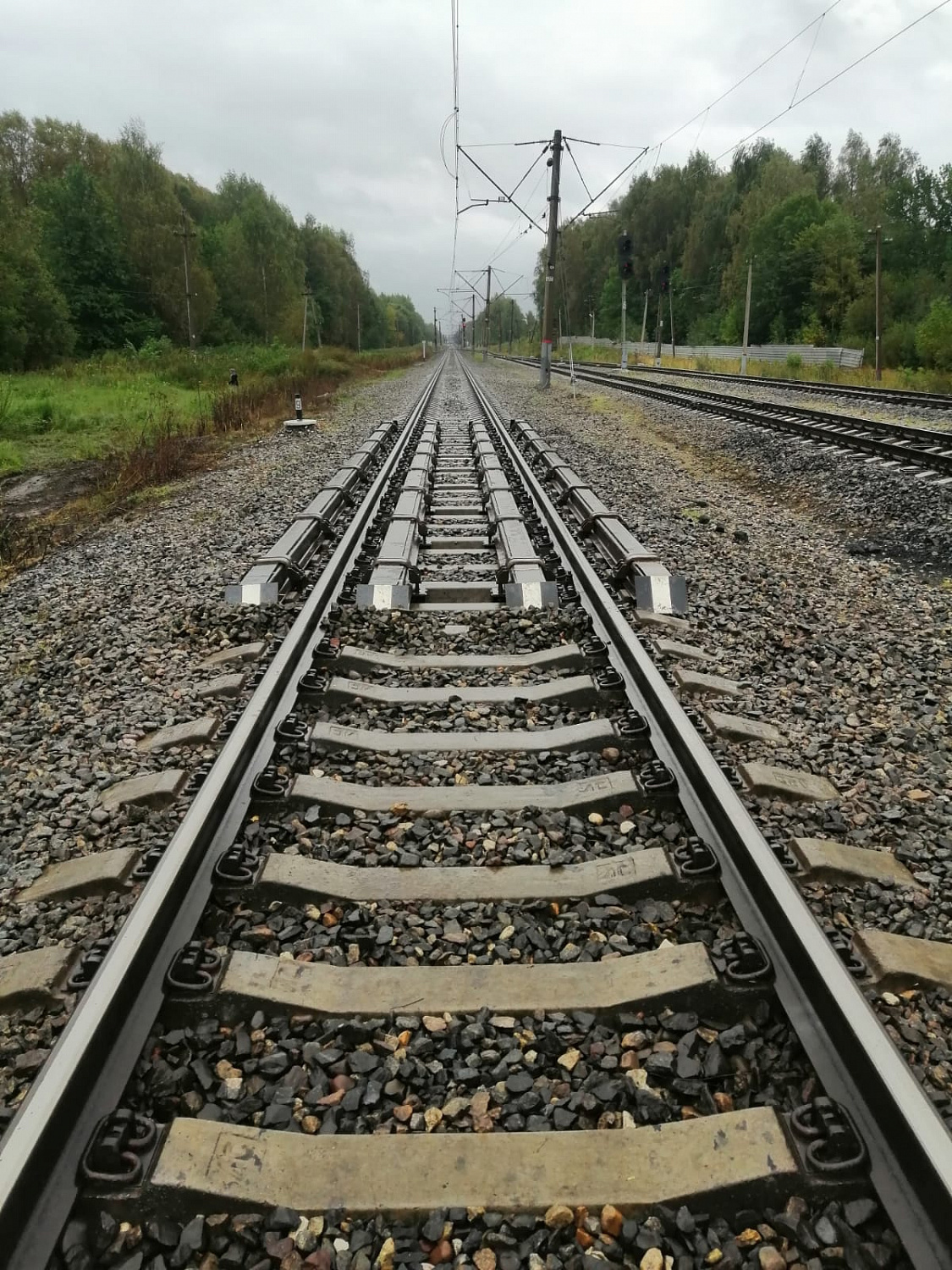 Установка трех страховочных рельсовых пакетов, Станция Дунайка